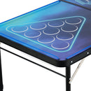 VEVOR pārnēsājams Beer Pong galds ar LED apgaismojumu, 244 cm, salokāms galds ar rokturiem pārnēsāšanai, regulējams augstums, komplektā 6 bumbiņas, viegls galds ballītēm, ceļošanai un kempingam