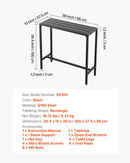 VEVOR āra bāra galds 100 × 37,5 cm, ūdensizturīga virsma un izturīgs metāla rāmis, taisnstūra letes augstuma galds balkonam, pagalmam, pie baseina vai džakuzi, piemērots arī iekštelpām