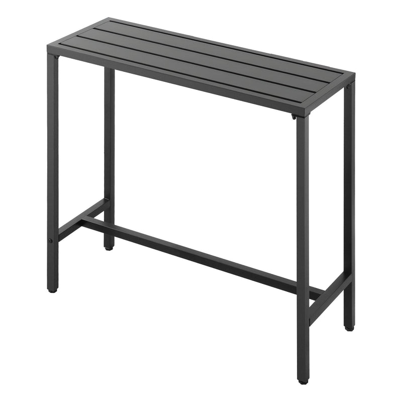 VEVOR āra bāra galds 100 × 37,5 cm, ūdensizturīga virsma un izturīgs metāla rāmis, taisnstūra letes augstuma galds balkonam, pagalmam, pie baseina vai džakuzi, piemērots arī iekštelpām