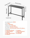 VEVOR āra bāra galds 120 × 37,5 cm, ūdensizturīga virsma un izturīgs metāla rāmis, taisnstūra letes augstuma galds balkonam, pagalmam, pie baseina vai džakuzi, piemērots arī iekštelpām