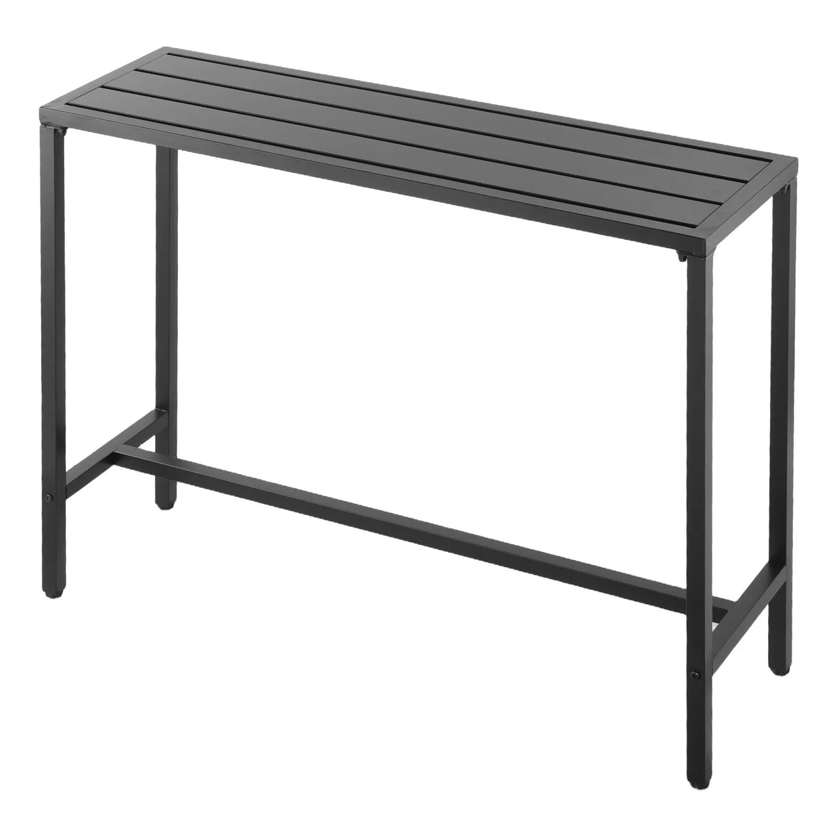 VEVOR āra bāra galds 120 × 37,5 cm, ūdensizturīga virsma un izturīgs metāla rāmis, taisnstūra letes augstuma galds balkonam, pagalmam, pie baseina vai džakuzi, piemērots arī iekštelpām