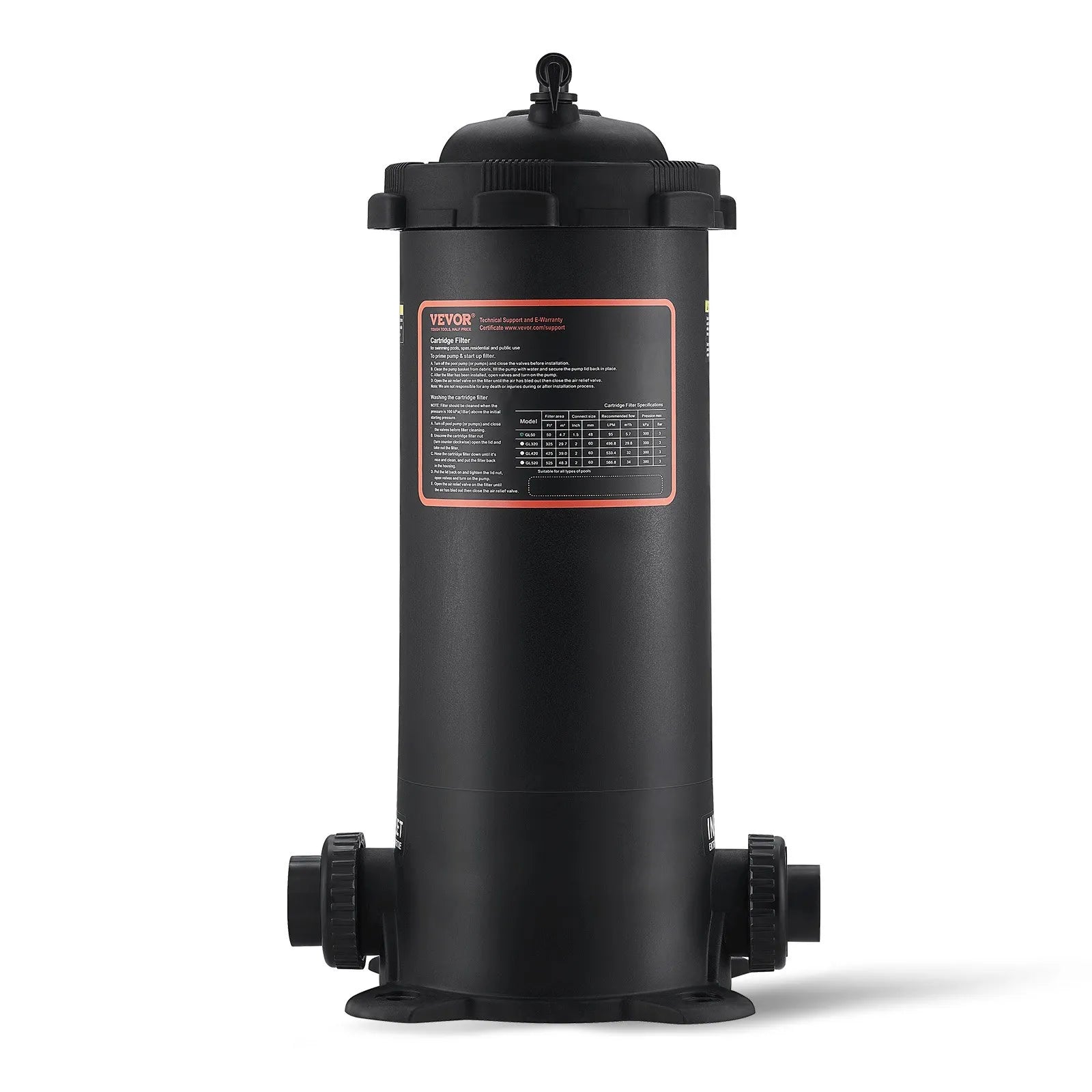 VEVOR Kārtridža baseina filtrs, 4,6 m² filtrācijas laukums, filtrācijas sistēma iebūvējamam un virszemes baseinam ar uzlabotu filtru un hermētisku korpusu, piemērota karstajām vannām, SPA un piepūšamajiem baseiniem