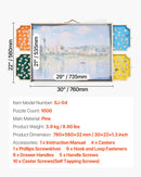 VEVOR 1000 detaļu rotējošs puzles dēlis ar 4 krāsainām filca atvilktnēm un pārsegu, 73 x 53 cm pārnēsājams koka galds, regulējams 2 slīpuma leņķos, puzļu piederumi pieaugušajiem, dzimšanas dienas dāvana mammai