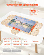 VEVOR 1000 detaļu rotējošs puzles dēlis ar 5 atvilktnēm un vāku, 74 x 53 cm pārnēsājams koka galds, puzļu organizators pieaugušajiem, uzglabāšanas sistēma, dzimšanas dienas dāvana mammai