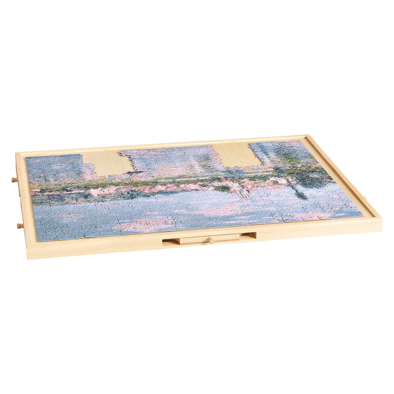 VEVOR 1000 detaļu rotējošs puzles dēlis ar 5 atvilktnēm un vāku, 74 x 53 cm pārnēsājams koka galds, puzļu organizators pieaugušajiem, uzglabāšanas sistēma, dzimšanas dienas dāvana mammai