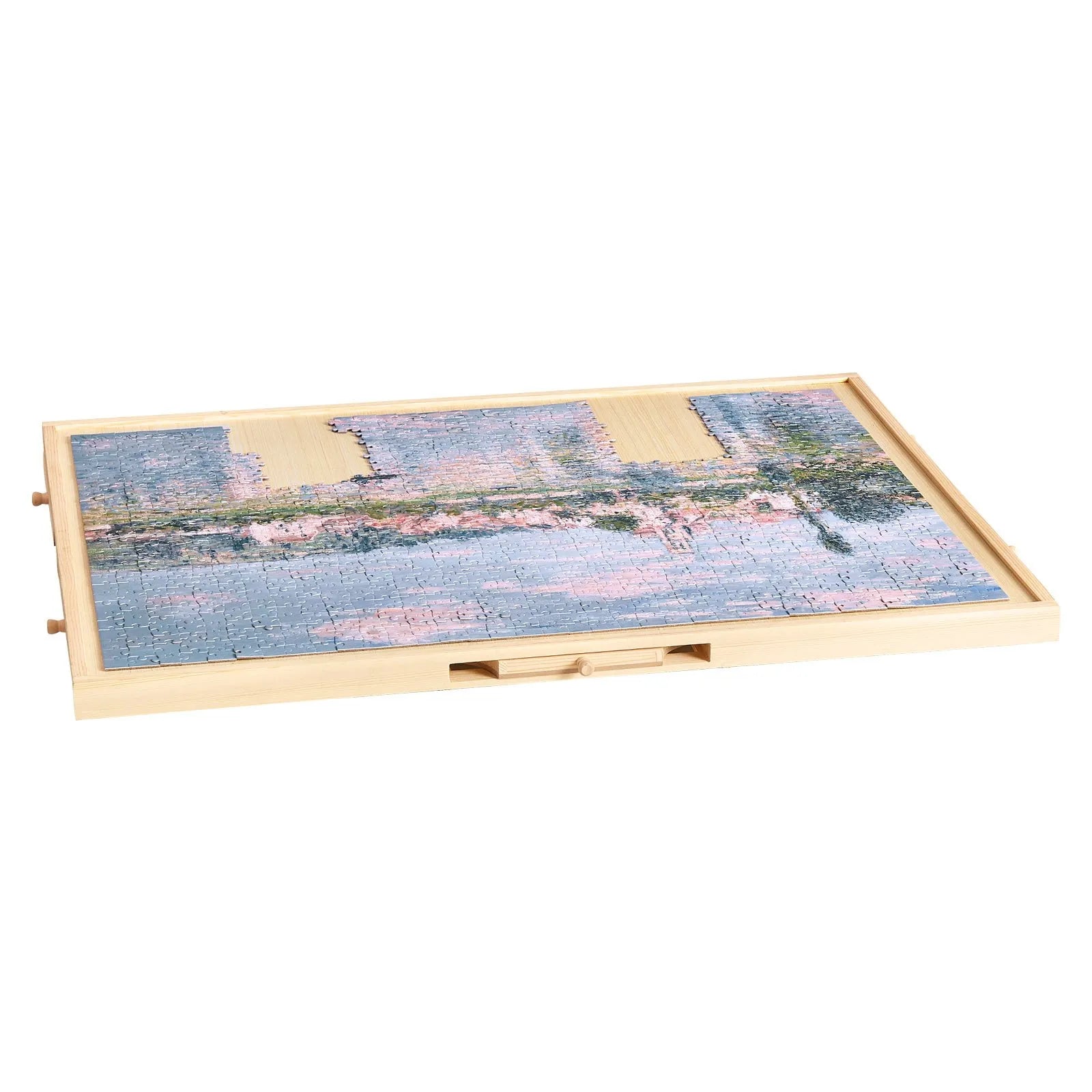 VEVOR 1000 detaļu rotējošs puzles dēlis ar 5 atvilktnēm un vāku, 74 x 53 cm pārnēsājams koka galds, puzļu organizators pieaugušajiem, uzglabāšanas sistēma, dzimšanas dienas dāvana mammai