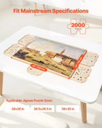 VEVOR 2000 detaļu rotējošs puzles dēlis ar 5 atvilktnēm un pārsegu, 102 x 74 cm pārnēsājams koka galds, puzļu organizators pieaugušajiem, uzglabāšanas sistēma, dzimšanas dienas dāvana mammai