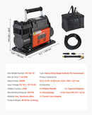 VEVOR 12 V lieljaudas gaisa kompresors, portatīvs riepu piepumpētājs ar automātisko izslēgšanos un LCD displeju, gaisa plūsma 202 l/min, spiediens līdz 10,3 bar, automašīnām, 4×4 un kemperiem