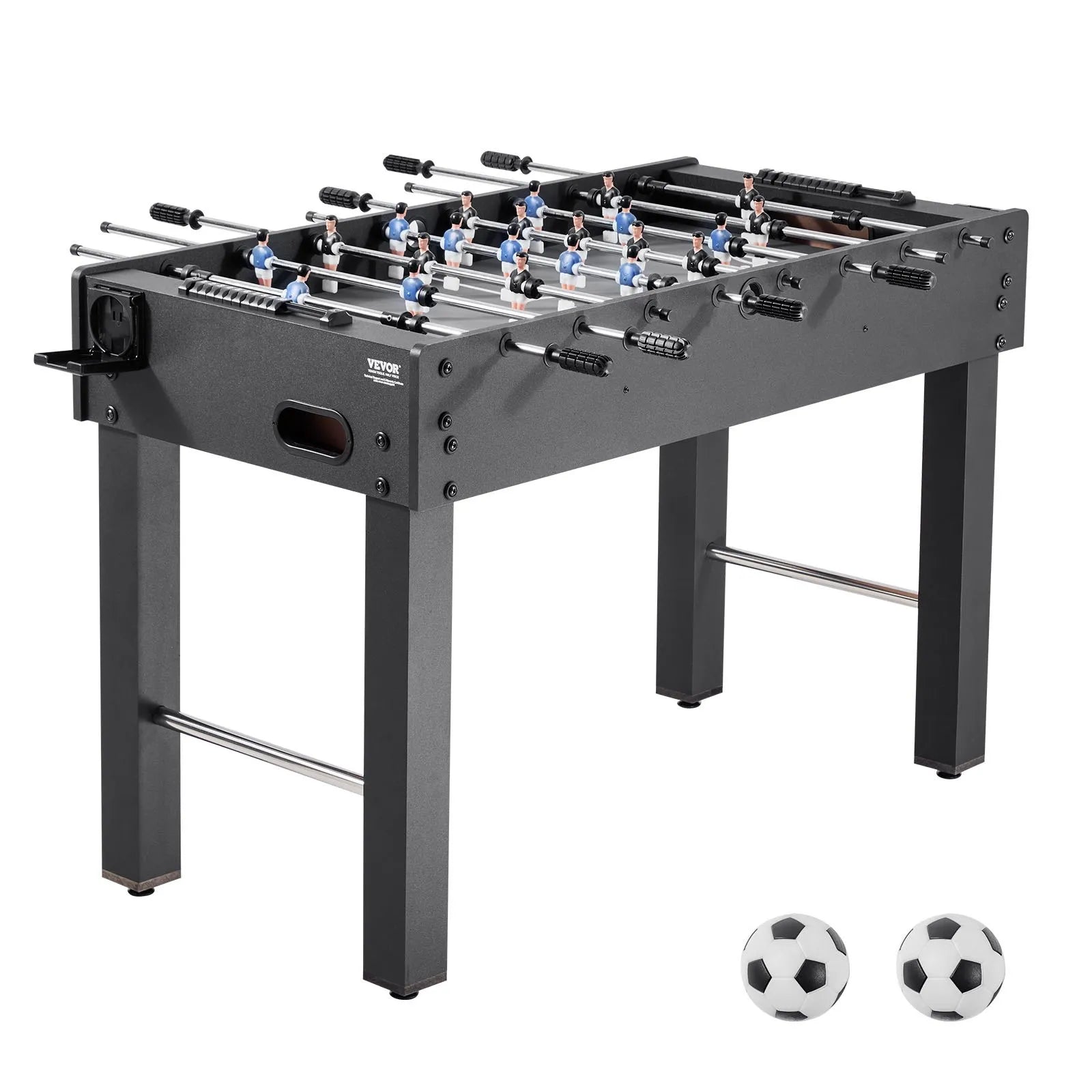 VEVOR galda futbola galds 121 cm, standarta izmēra iekštelpu galda futbola galds mājai, ģimenei un spēļu istabai, izturīgs komplekts ar 2 bumbiņām, rezultātu skaitītāju un 2 krūžu turētājiem