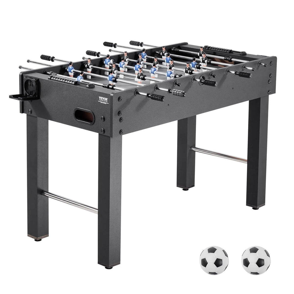 VEVOR galda futbola galds 121 cm, standarta izmēra iekštelpu galda futbola galds mājai, ģimenei un spēļu istabai, izturīgs komplekts ar 2 bumbiņām, rezultātu skaitītāju un 2 krūžu turētājiem