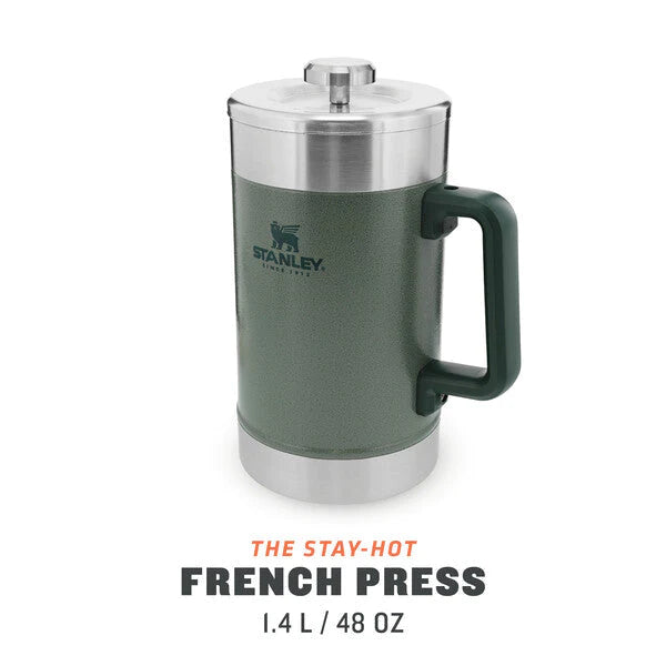 Stanley Kafijas nospiežamā termokanna The Stay-Hot French Press 1,4L zaļa,4h karsts,9h auksts,nerūsējošais tērauds,100% oriģināls