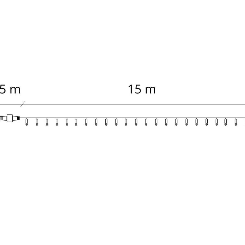 Светодиодная рождественская гирлянда Теплый белый 15 метров с 300 светодиодами. IP44