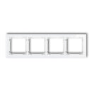 Universāls 4-vietīģs rāmis - stikla efekts (rāmis: balts; apakšējā daļa: balta)