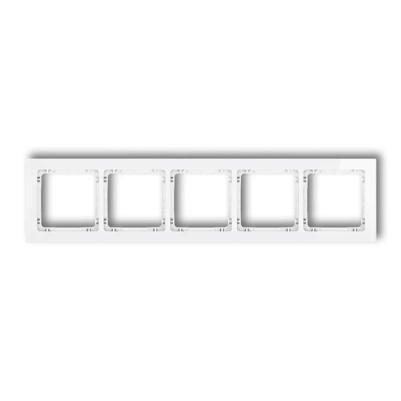 Universāls 5-vietīģs rāmis - stikla efekts (rāmis: balts; apakšējā daļa: balta)