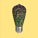 E27 3W(25Lm) LED COB pirn ST64, 3D, IP20, V-TAC, soe valge valgus 3000K