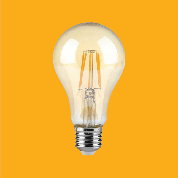 E27 10W (950Lm) LED-lambi kollane hõõgniit, A60, IP20, soe valge valgus 2200K