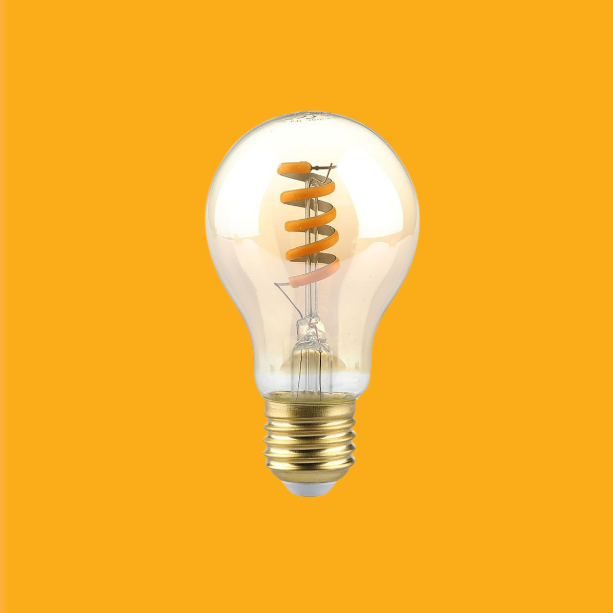 E27 4W(220Lm) LED-lampa med glödtråd, gul, A60, V-TAC, varmvitt ljus 1800K