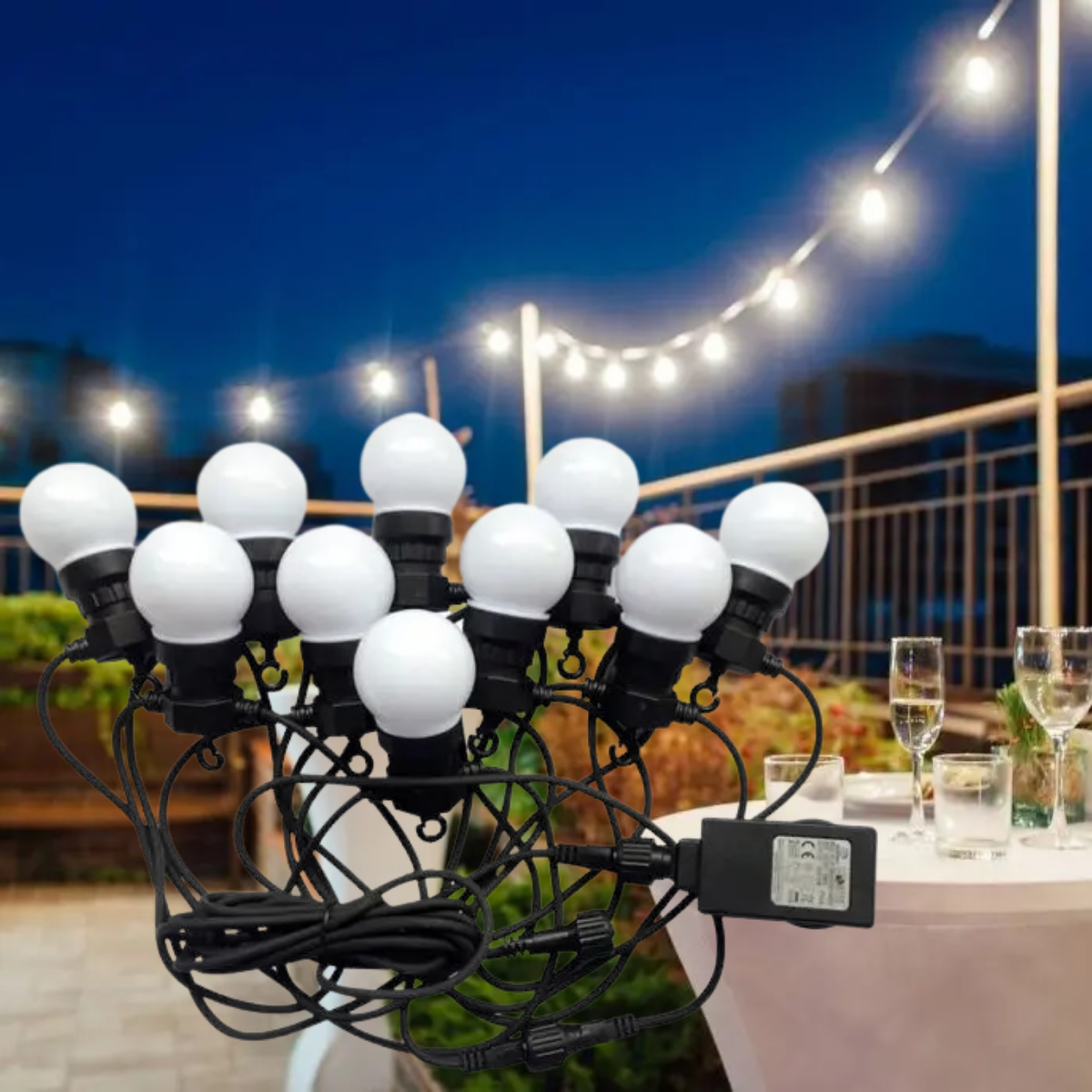 5m 0.5W/pirn (480Lm) 10 LED string, V-TAC, IP44, 270°, soe valge valgus 3000K