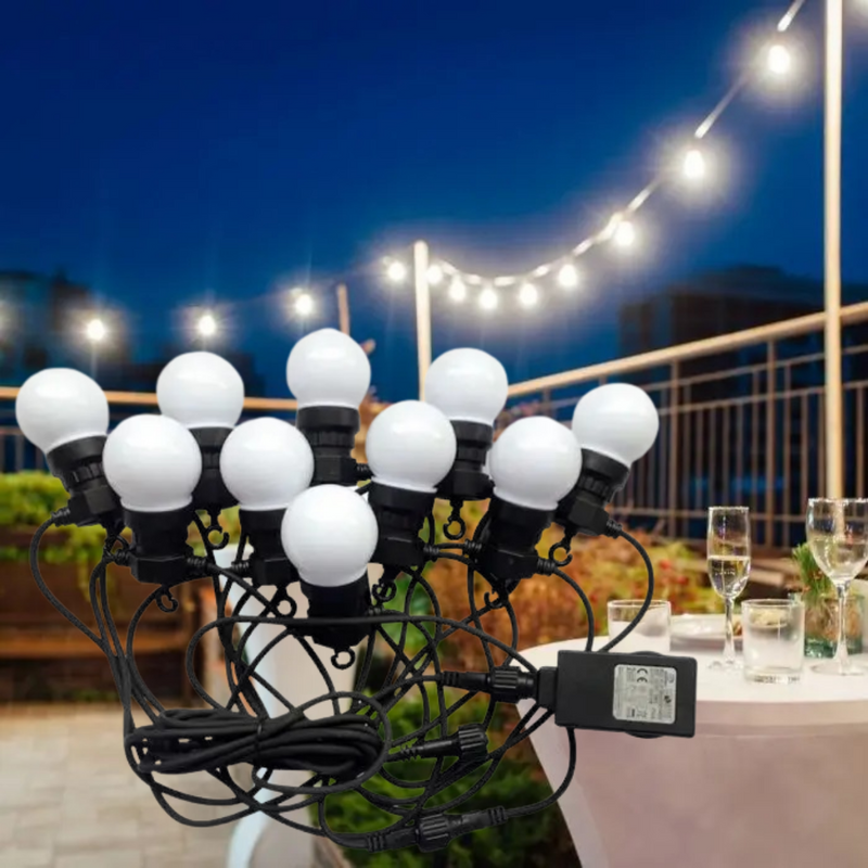 5m 0.5W/лампа (480Lm) 10 LED string, V-TAC, IP44, 270°, теплый белый свет 3000K