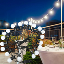 10m 0.5W/bulb(480Lm) 20 LED string, V-TAC, 24V, IP44, 270°, cold white light 6000K