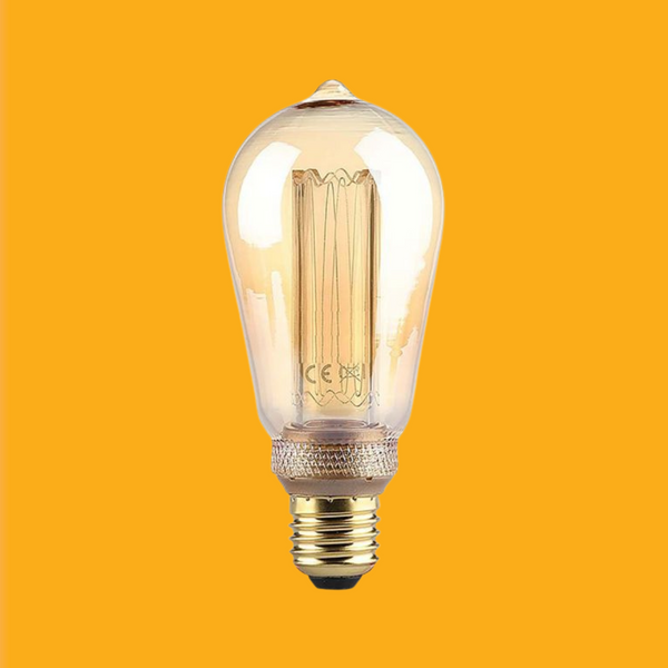 E27 4W(200Lm) LED Bulb Filament AMBER, ST64, IP20, V-TAC, warm white light 1800K