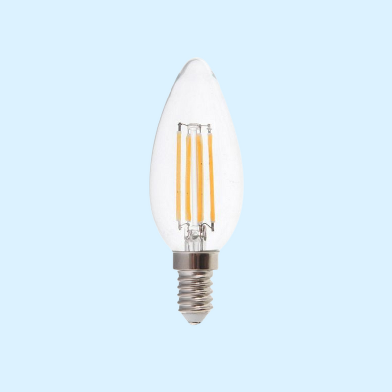 E14 4W(400Lm) LED Bulb Filament, candle shape, V-TAC, cold white light 6000K