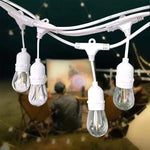 15m E27 LED bulb string, distance between bulbs 1m x15 bulbs (bulbs not included), waterproof IP65, AC220-240V, 2.75kg+bulb weight, white, with 220V socket at the end and plugs at the beginning, it is possible to connect several in series