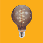 E27 4W(250Lm) LED Filament spuldze, G95, IP20, dūmu krāsā, silti balta gaisma 2000K