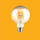 E27 8W(720Lm) LED-lambi hõõgniit AMBER, G95, V-TAC, soe valge valgus 2200K