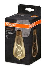 E27 5W (250Lm) LED OSRAM лампа Filament VINTAGE 1906, IP20, ST64, теплый белый свет 2000K