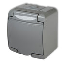 1-vietīga kontaktligzda ar iezemējumu SCHUKO 2P+Z (pelnu krāsas atloka; bez slēģiem)