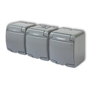 3-vietīga kontaktligzda ar iezemējumu SCHUKO 3x(2P+Z) (pelnu krāsas atloka; bez slēģiem)