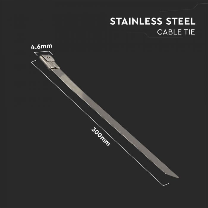 Multifunctional metal cable tie 4.6x300mm (100 pcs), V-TAC
