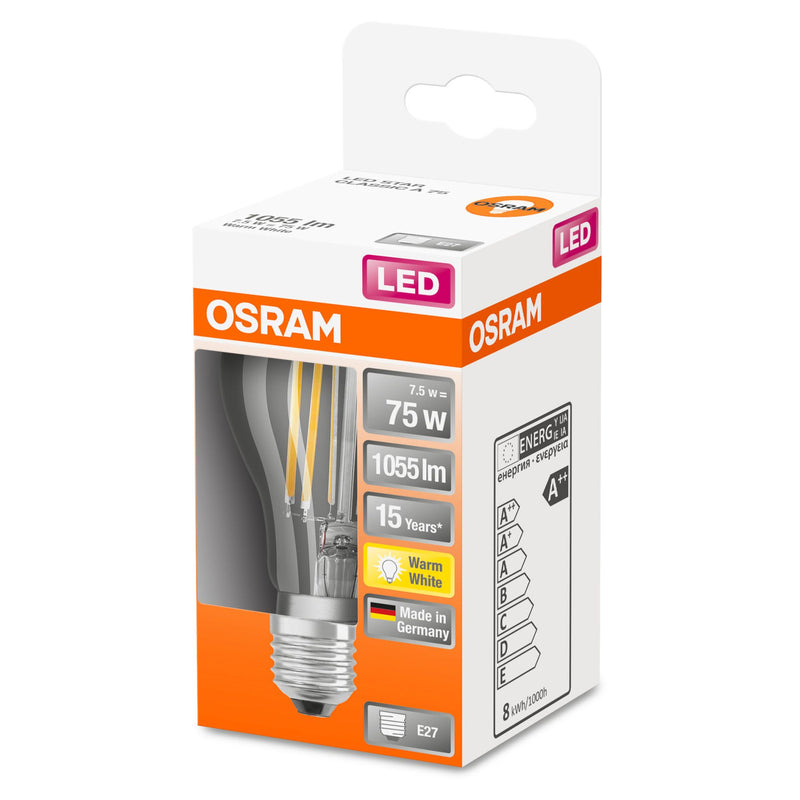 E27 7.5W(1055Lm) OSRAM LED SUPERSTAR lambipirn, IP20, soe valge valgus 2700K