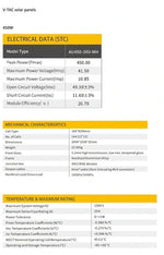 Ettetellimine, saadaval alates 17. augustist_Väljaandmine ainult kaupluses LEDakcijas.lv Riias_ Päikesepaneel 450W 36V(max 41.5V),suurus 2094x1038x35mm,23.5kg,MC4 pistikud kaasas,kaubamärk V-TAC,garantii 10 aastat,TUV NORD sertifikaadid saadaval,VT-450