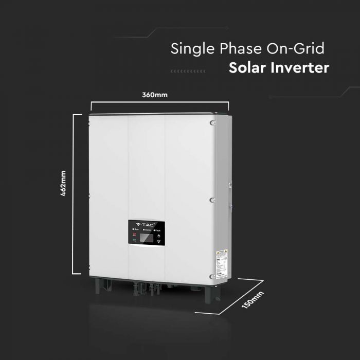 3 KW single-phase network inverter. "Sadales Tīkla" verified, registered as V-TAC Exports Limited VT-6603105, available for selection. Five-year warranty. IP66. Pick up in store.