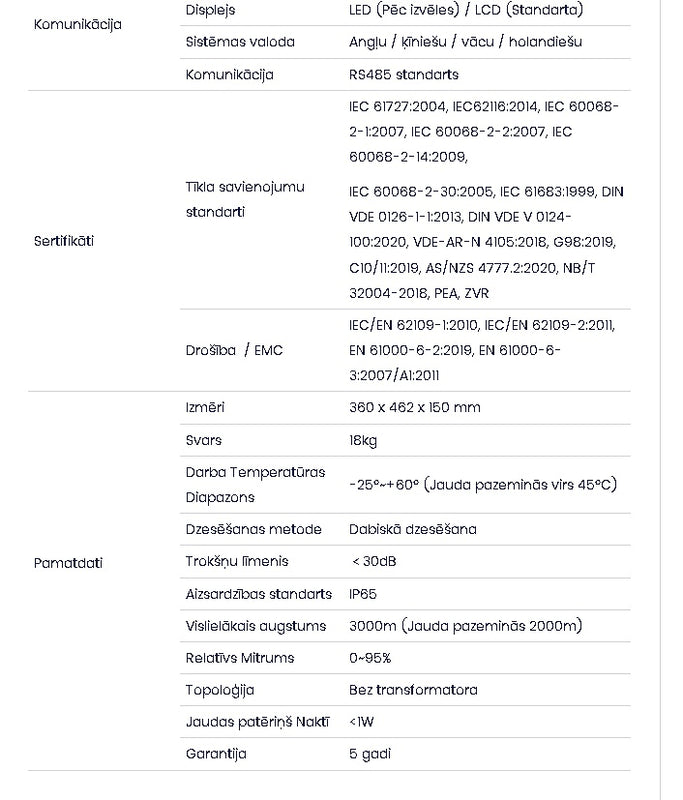 3.6 KW Single Phase Network Hybrid Certified Inverter. Three-year warranty. IP66 