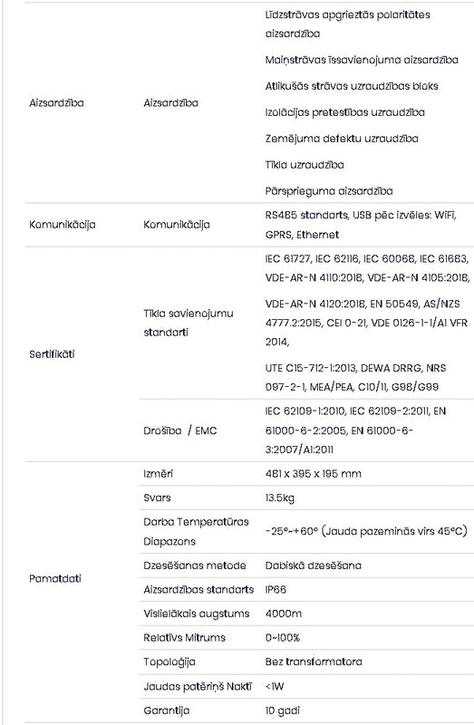 10 KW Three-phase Network Certified (VT-6610310) Inverter. Ten-year warranty. IP66