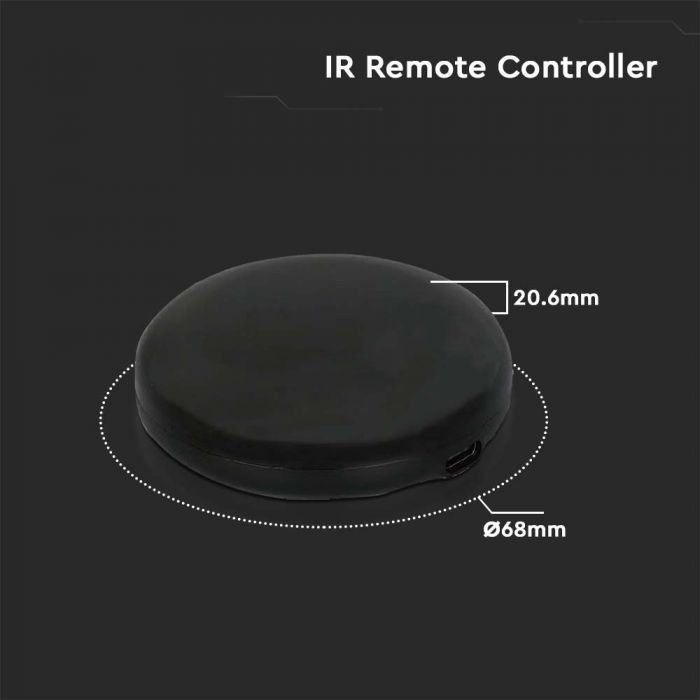 Infrared LED SMART Bulb Remote Controller, Black, IP20, Compatible with AMAZON ALEXA &amp; GOOGLE HOME
