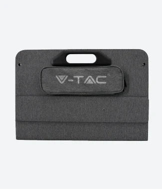The 120W solar panel can be connected to V-TAC charging stations and other equipment. Easily folds up with a carrying bag. Resistant to water and dust