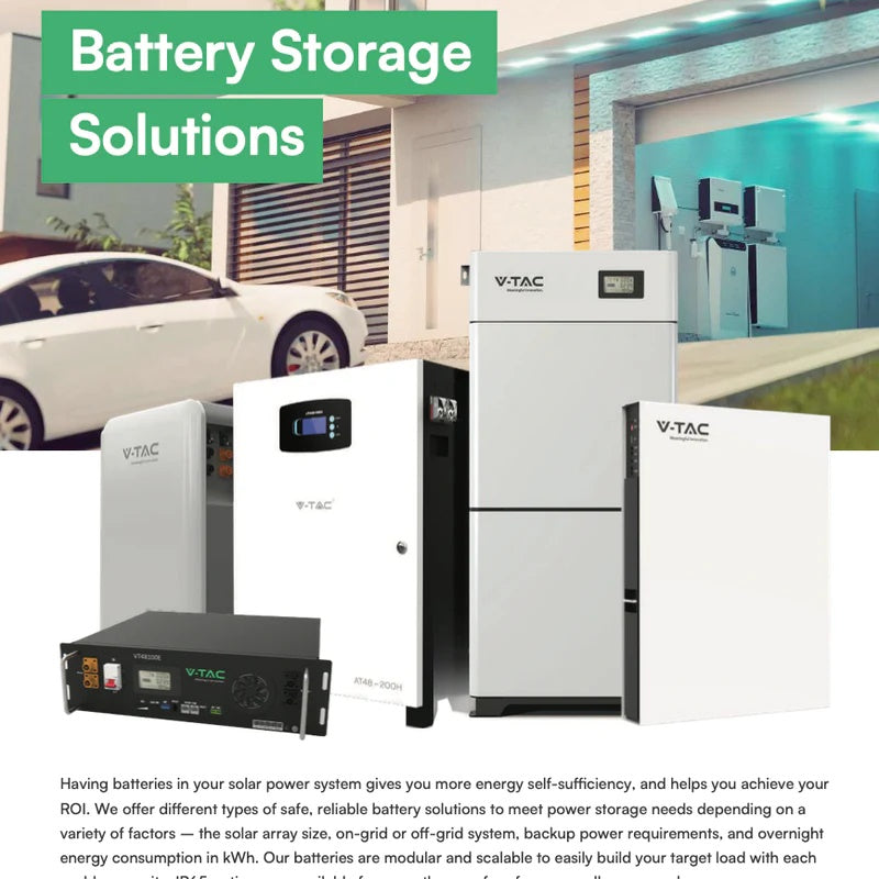SAMPLE SALE_5kW/h or 5120W Battery with electronic LED display, V-TAC brand, 100Ah/51.2V, 5-year warranty, 7000 full charge cycles (about 19 years if charged daily)