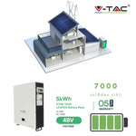 SAMPLE SALE_5kW/h or 5120W Battery with electronic LED display, V-TAC brand, 100Ah/51.2V, 5-year warranty, 7000 full charge cycles (about 19 years if charged daily)