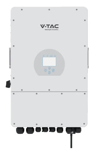 10KW hybrid växelriktarsats för solsystem, 3 faser, 5 års garanti + 10kW/h eller 10240W Batteri med elektronisk LED-display, används för hybrid solsystem, 200Ah/51,2V, V-TAC varumärke, 5 års garanti, 7000 fulla laddningscykler