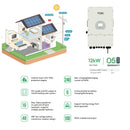 DEYE 12KW hybrid inverter for solar system, "Sadales Tīkla" verified, SKU:11543 3 phases,5 years warranty, 380VAC,V-TAC brand,IP65,LCD display, 240A charging