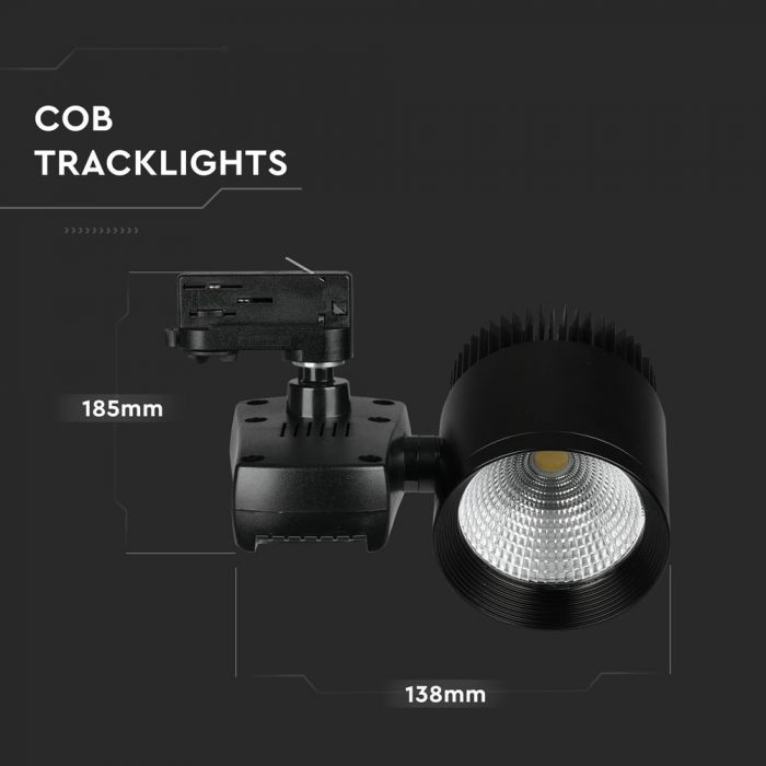 40W(2600Lm) LED track light, IP20, V-TAC, cold white light 6000K