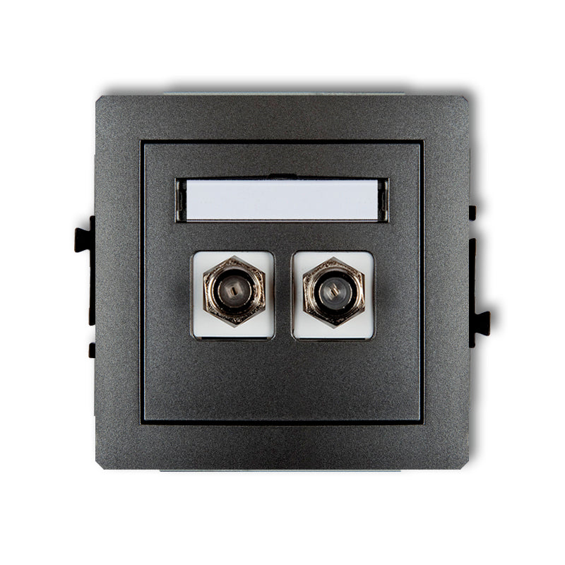 Antenas 2-vietīgas kontaktligzdas mehānisms F (SAT) niķelēts