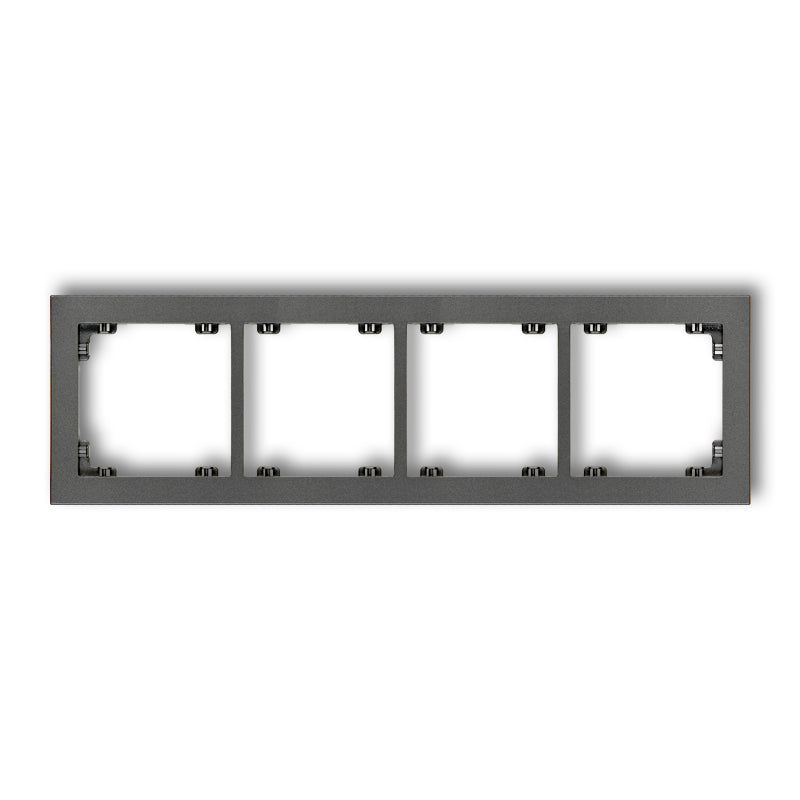 Universāls 4-vietīgs plastmasas rāmis DECO, grafīta