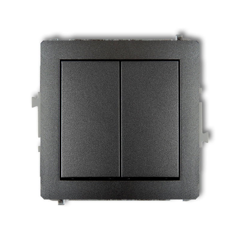 1+1 switch mechanism DECO, z/a, IP20/IP44, graphite