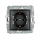 1-poolne pistikupesa MINI maandusega SCHUKO 2P+Z, z/a, IP20, grafiitne