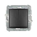 1+1 slēdža mehānisms MINI, z/a, IP20/IP44, grafīta